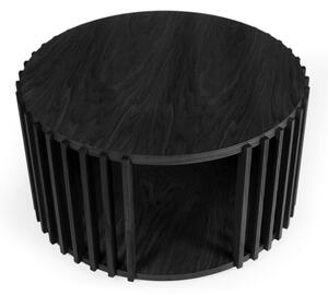 Drum fekete tölgyfa dohányzóasztal, ø 83 cm - Woodman