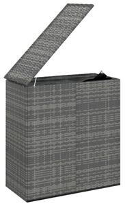 VidaXL szürke polyrattan kerti párnatartó doboz 100 x 49 x 103,5 cm