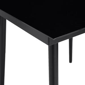 VidaXL fekete acél és üveg kerti étkezőasztal 80 x 80 x 74 cm