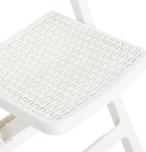 VidaXL 4 db fehér összecsukható polipropilén kerti szék