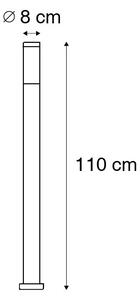 Kültéri lámpatartó acél 110 cm IP44 - Rox földelő tüskével és kábelhüvellyel