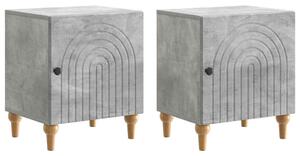 Éjjeliszekrény 2 pcs Betonszürke 43 x 34,5 x 50 cm Szerelt Fa