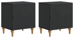 Éjjeliszekrény 2 pcs Fekete 43 x 34,5 x 50 cm Szerelt Fa