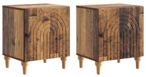 Éjjeliszekrény 2 pcs Antik Fa 43 x 34,5 x 50 cm Szerelt Fa