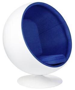 King Home Ball Üvegszálas Forgó Fotel Fehér-Kék