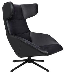 King Home VITA Forgó Fotel Velvet/PU Bőr Fekete