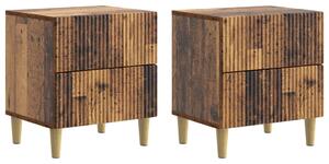 Éjjeliszekrény 2 pcs Antik Fa 43 x 34,5 x 48 cm Szerelt Fa