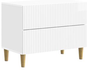 Éjjeliszekrény Magasfényű Fehér 62 x 34,5 x 48 cm Szerelt Fa