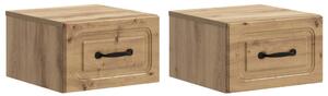 Fali éjjeli szekrény 2 pcs Kézműves Tölgy 34,5 x 33 x 20 cm