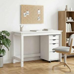 Íróasztal és gurulós szekrény szett MOSS 2 pcs Fehér