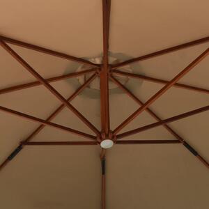 VidaXL tópszínű függő napernyő fa rúddal 350 cm
