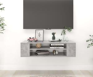 Betonszürke szerelt fa függő TV-szekrény 100 x 30 x 26,5 cm