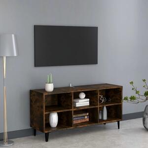 Füstös tölgy színű TV-szekrény fémlábakkal 103,5 x 30 x 50 cm
