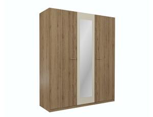Gardróbszekrény Mirsevi 102, Laminált forgácslap, 215x179x59cm, Vad tölgy, Bézs