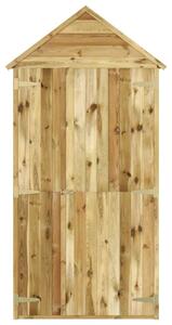 VidaXL impregnált fenyőfa kerti szerszámtároló ajtóval 107x107x220 cm