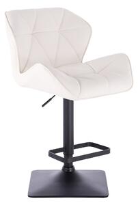HC111KW Fehér modern műbőr szék fekete lábbal
