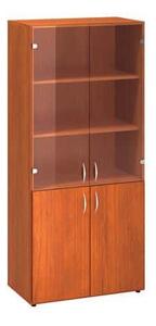 Alfa Office Alfa 500 magas, széles szekrény, 178 x 80 x 47 cm, kombinált ajtóval, cseresznye mintázat%