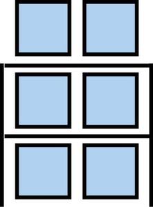 Raklaptároló polcállvány Cell, alapkivitel, 210,6 x 180 x 110 cm, 5 200 kg, 2 szint, kék