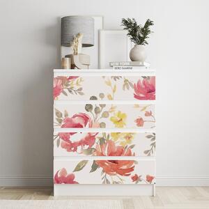 IKEA MALM bútormatrica - mezei akvarell virágok