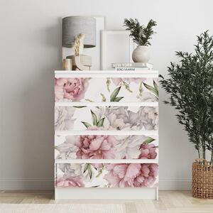 IKEA MALM bútormatrica - pünkösdi rózsák vintage stílusban