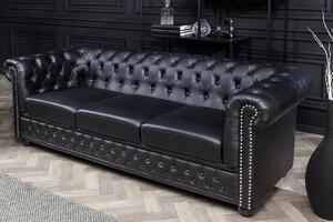 Design 3-szémelyes ülőgarnitúra Chesterfield 205 cm fekete