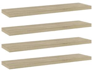 4 db sonoma tölgy színű szerelt fa könyvespolc 40 x 10 x 1,5 cm