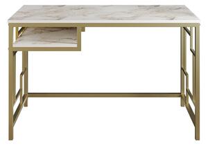 Design íróasztal Yaiza 120 cm fehér arany