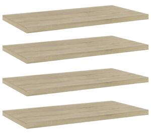 4 db sonoma tölgy színű szerelt fa könyvespolc 40 x 20 x 1,5 cm