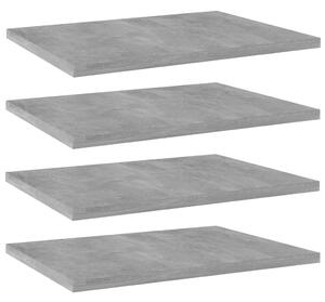 VidaXL 4 db betonszürke szerelt fa könyvespolc 40 x 30 x 1,5 cm