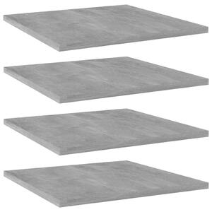 4 db betonszürke szerelt fa könyvespolc 40 x 40 x 1,5 cm