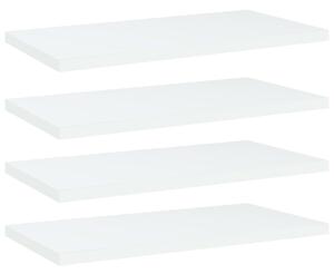 4 db fehér szerelt fa könyvespolc 40 x 20 x 1,5 cm