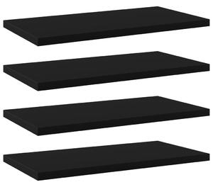 4 db fekete szerelt fa könyvespolc 40 x 20 x 1,5 cm