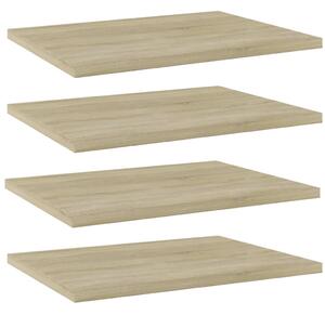 4 db sonoma tölgy színű szerelt fa könyvespolc 40 x 30 x 1,5 cm