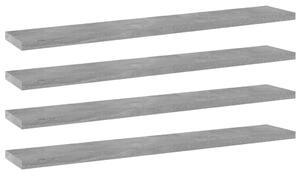 4 db betonszürke szerelt fa könyvespolc 60 x 10 x 1,5 cm