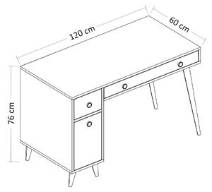 Design íróasztal Quanita 120 cm fehér