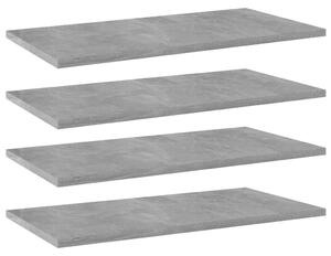 VidaXL 4 db betonszürke forgácslap könyvespolc 60 x 30 x 1,5 cm