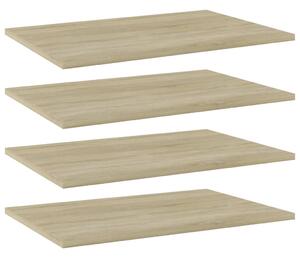 4 db sonoma tölgy színű szerelt fa könyvespolc 60 x 40 x 1,5 cm