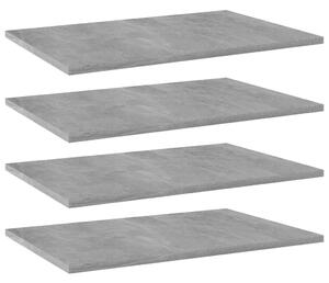 4 db betonszürke szerelt fa könyvespolc 60 x 40 x 1,5 cm