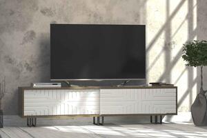 Design TV asztal Barid 180 cm fehér tölgy