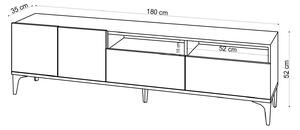 Design TV asztal Valentino 180 cm tölgy utánzata