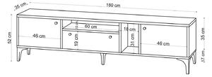 Design TV asztal Jaeson 180 cm tölgy utánzata