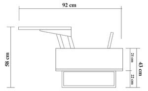Design dohányzóasztal Gabryle 120 cm dió utánzata