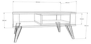 Design dohányzóasztal Radhika 90 cm tölgy utánzata