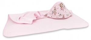 Baby Shop kapucnis fürdőlepedő 100*100 cm - Kis balerina rózsaszín