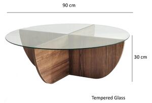 Design dohányzóasztal Balesego 90 cm dió utánzata