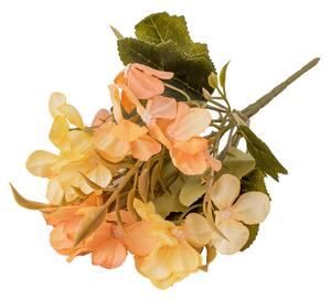 5 ágú hortenzia selyemvirág csokor, 24cm magas - Krémes barack