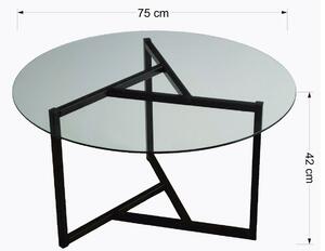 Design dohányzóasztal Neelix 75 cm fekete