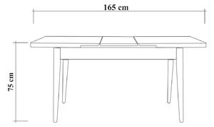 Összecsukható étkezőasztal Olenna 130-165 cm dió utánzata