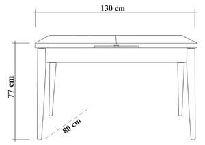 Összecsukható étkezőasztal Olenna 130-165 cm fenyő