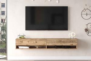 Design falra szerelhető TV asztal Idonia 180 cm fenyő